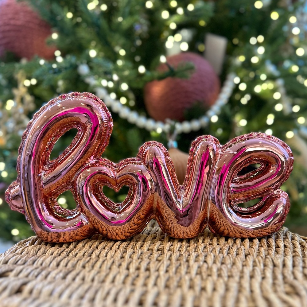 Rachel Zoe LOVE balloon table top decoration Valentine's Day Rose pink glam
